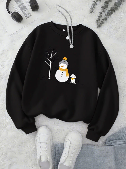 Snow bear sweatshirt for girls (Black)