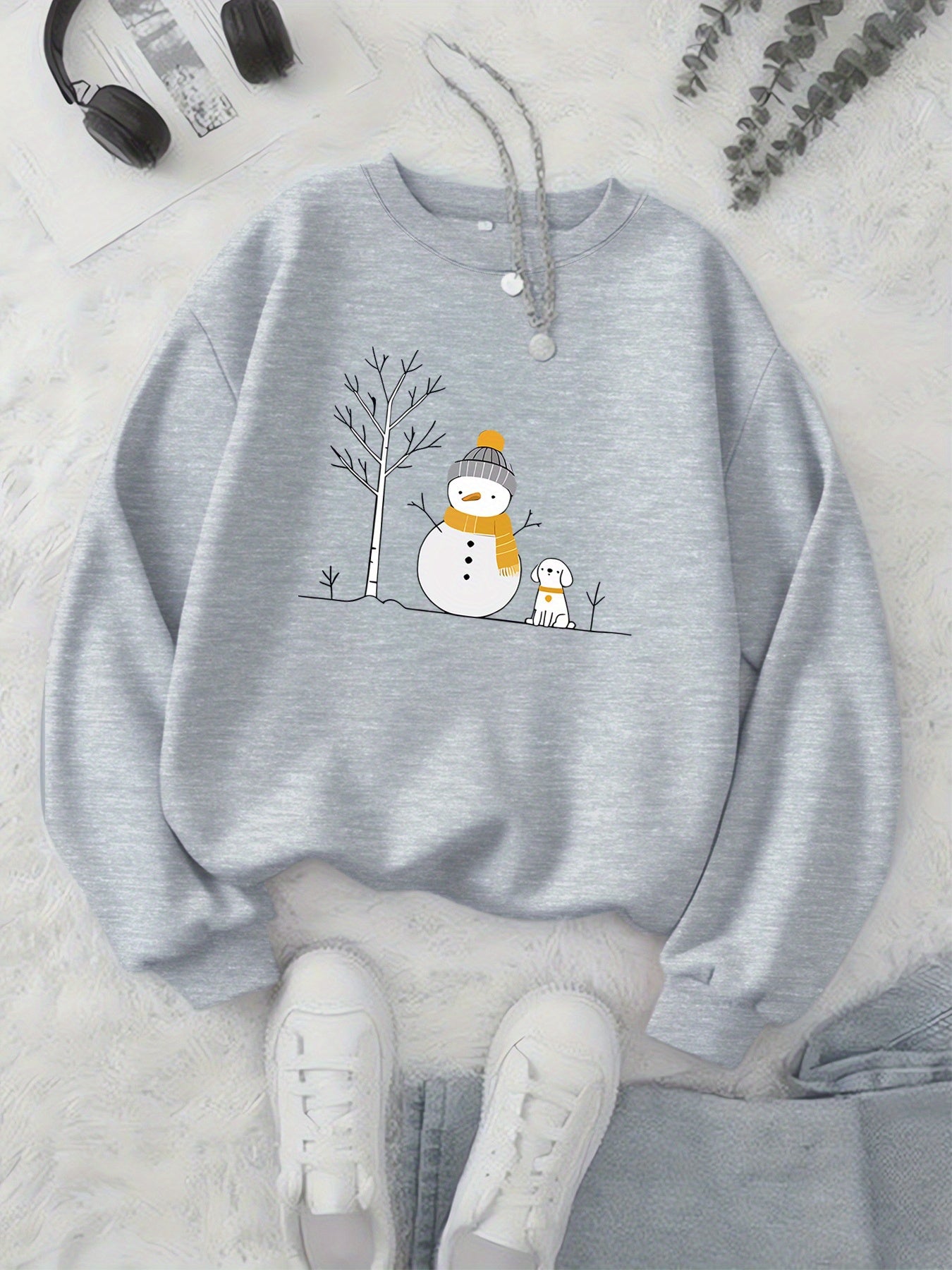 Snow bear sweatshirt for girls (Grey)