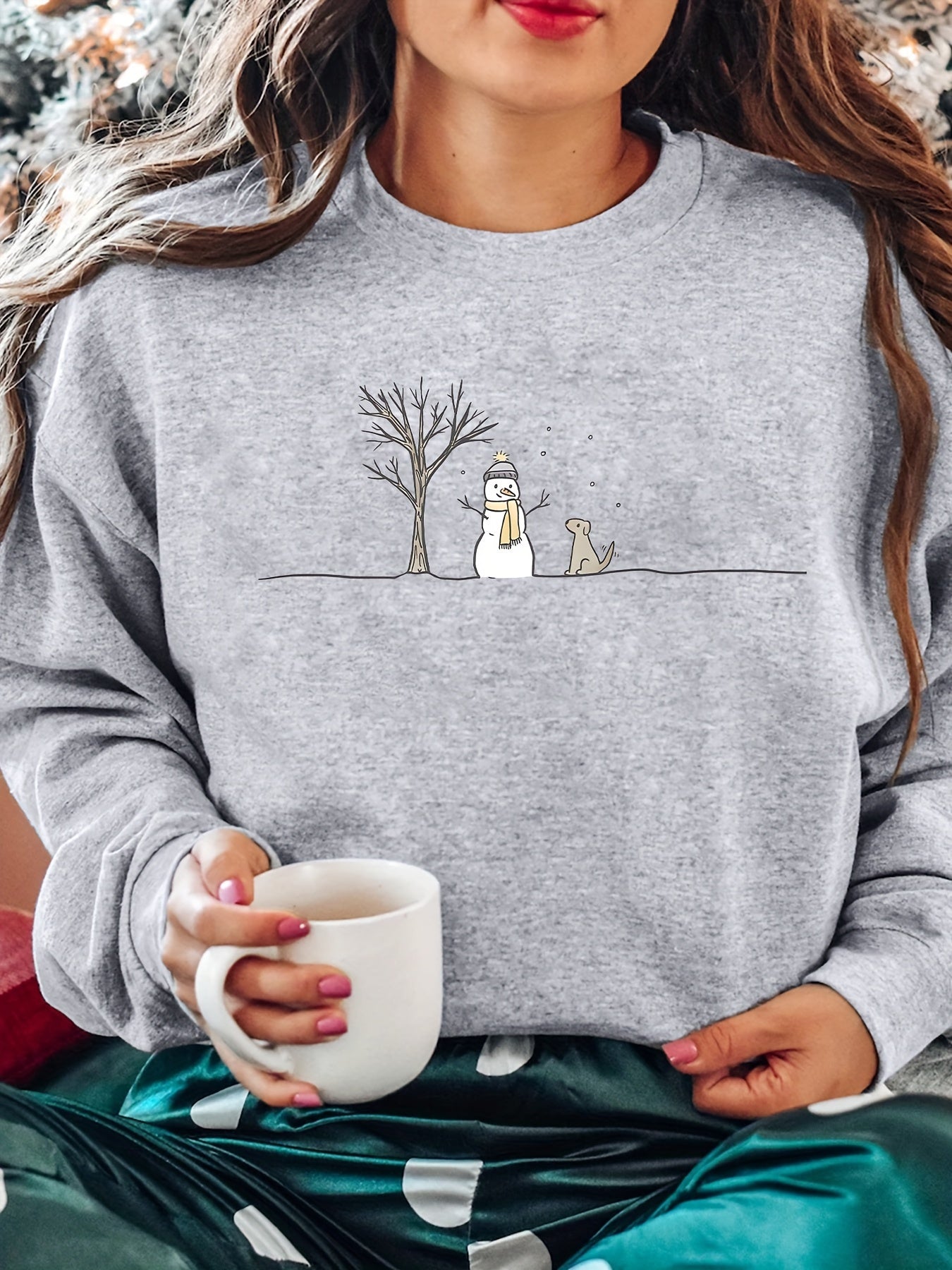 Snow bear sweatshirt for girls (Grey)