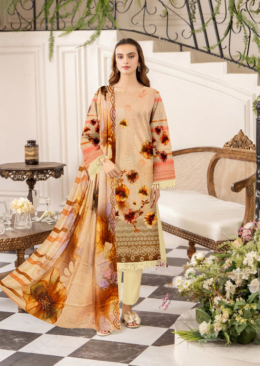 Zesh Digital printed lawn 3pcs