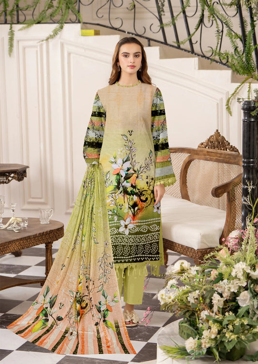 Zesh Digital printed lawn 3pcs