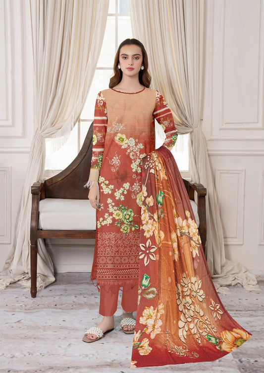 Zesh Digital printed lawn 3pcs