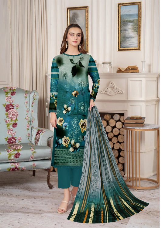Zesh Digital printed lawn 3pcs