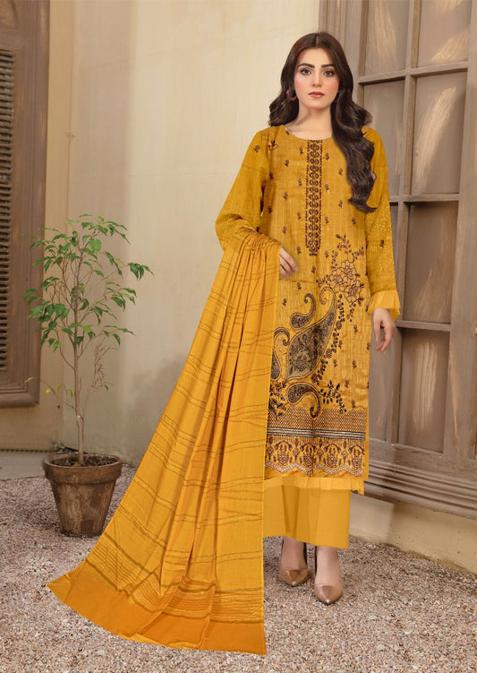 Gulpashi Full Embroidery lawn 3pcs