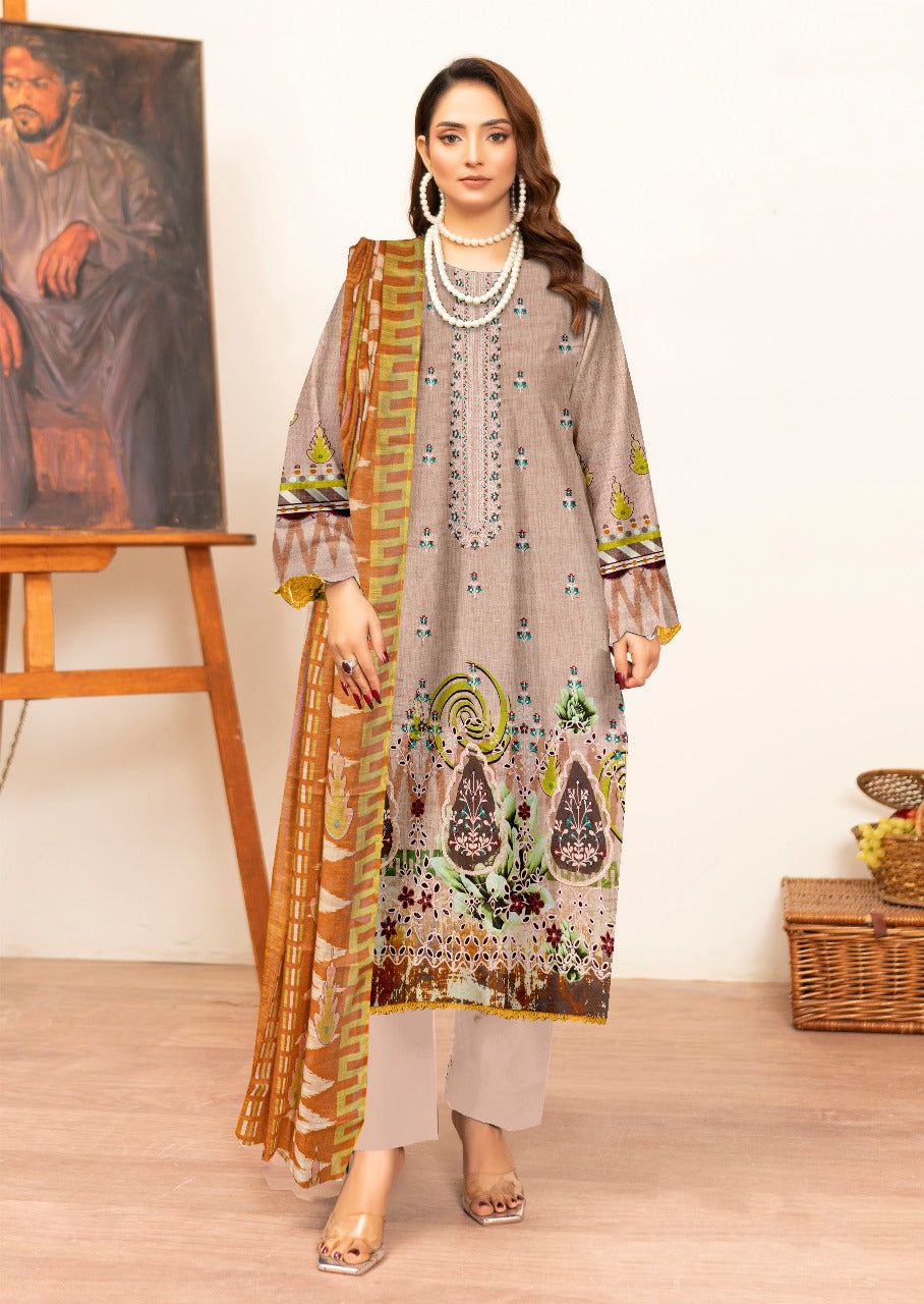 Sapphire Digital printed lawn 3pcs