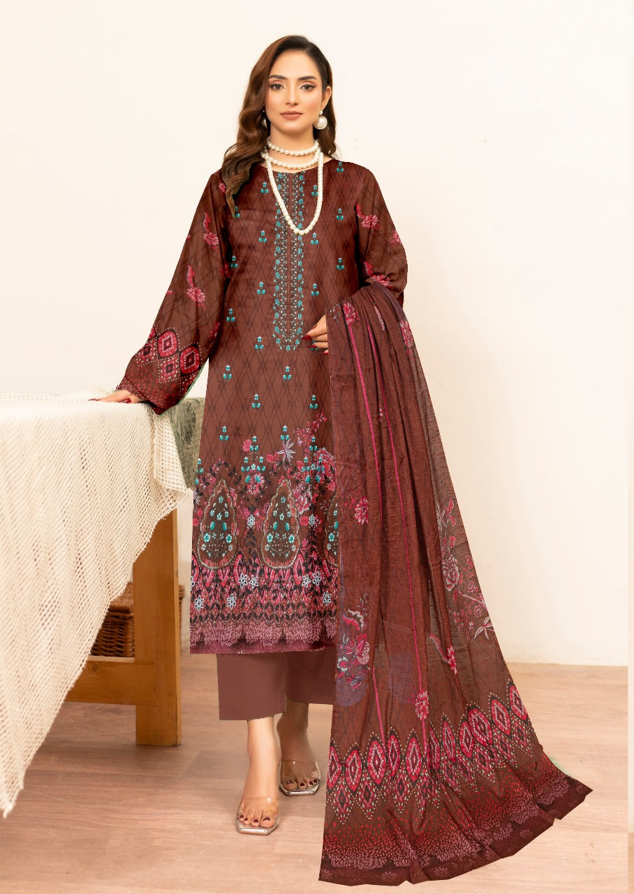 Sapphire Digital printed lawn 3pcs