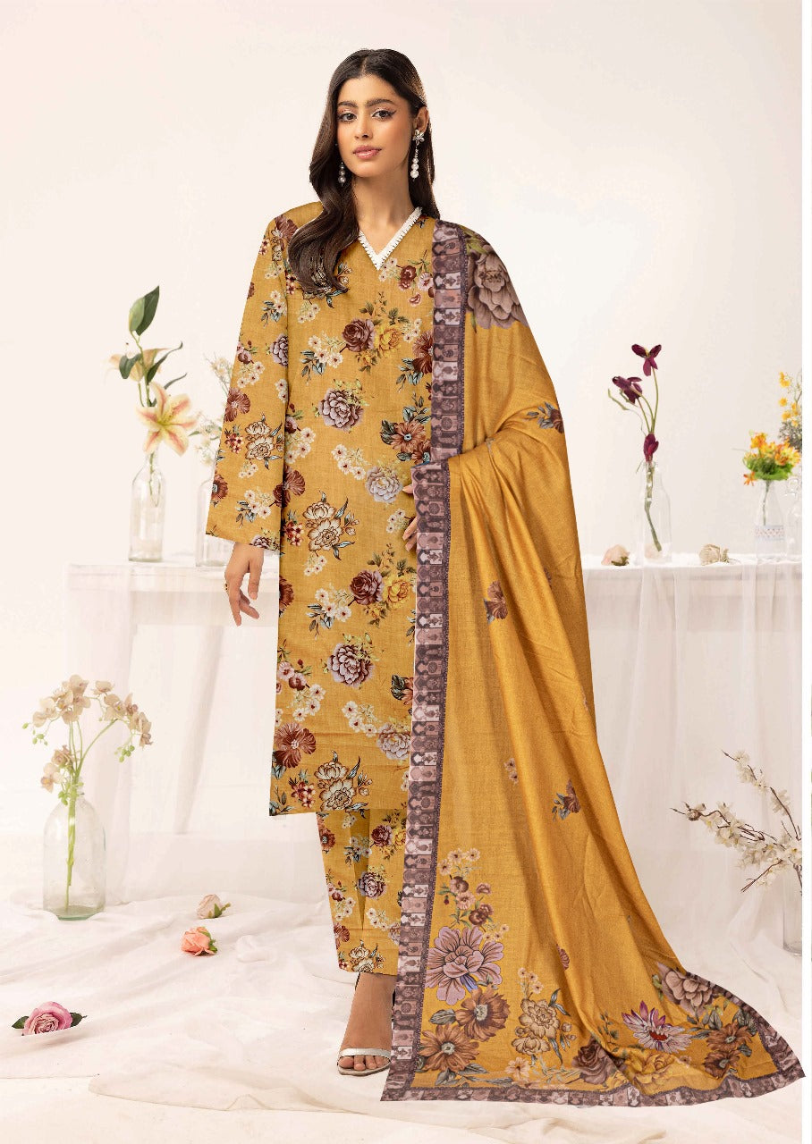 Baroque Digital printed winter cambric 3pcs