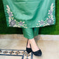 Minaar Embroidered stitched 2pcs dhanak Marina (Green)