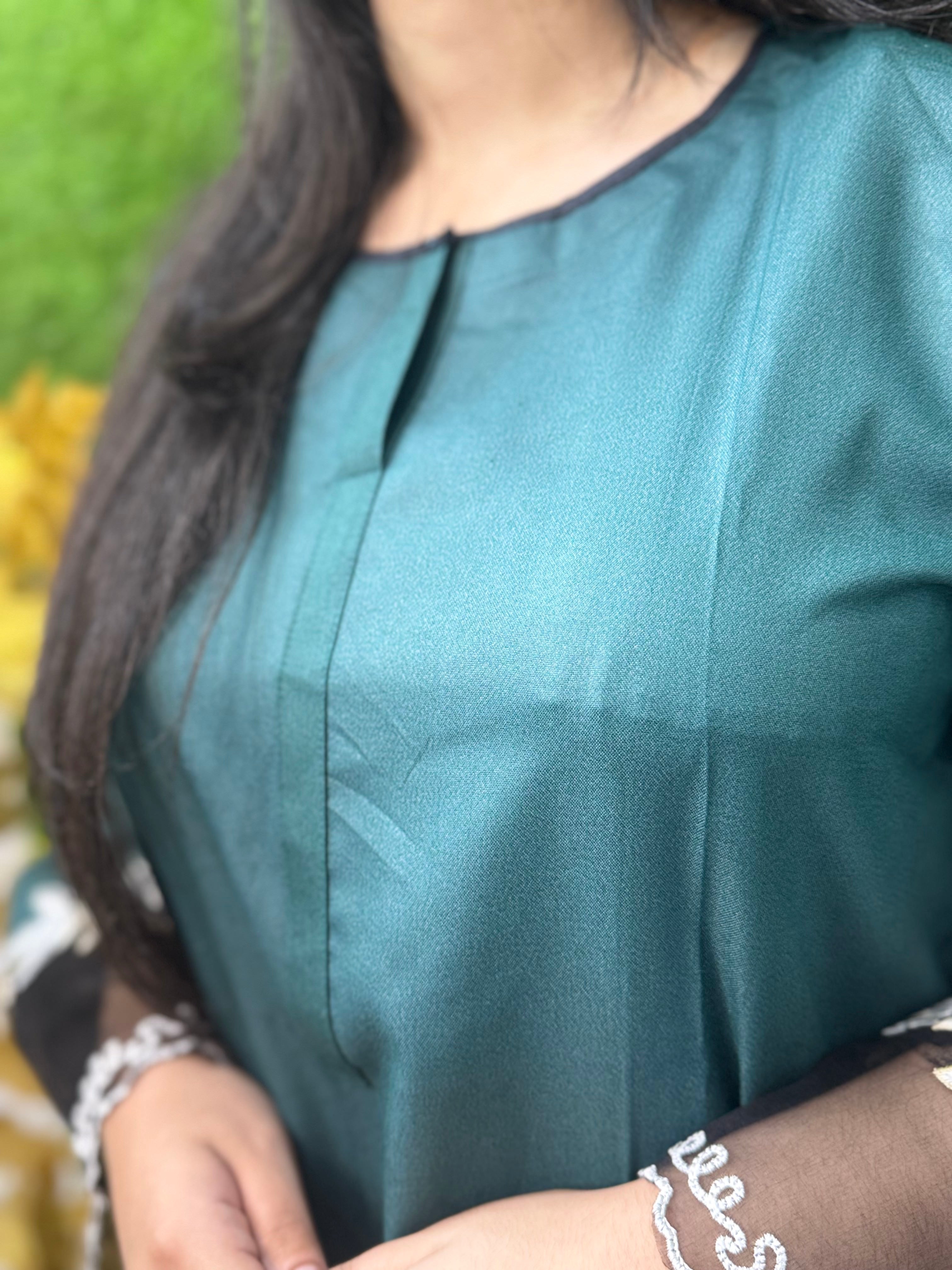 Minaar Embroidered stitched 2pcs dhanak Marina (Green 1)