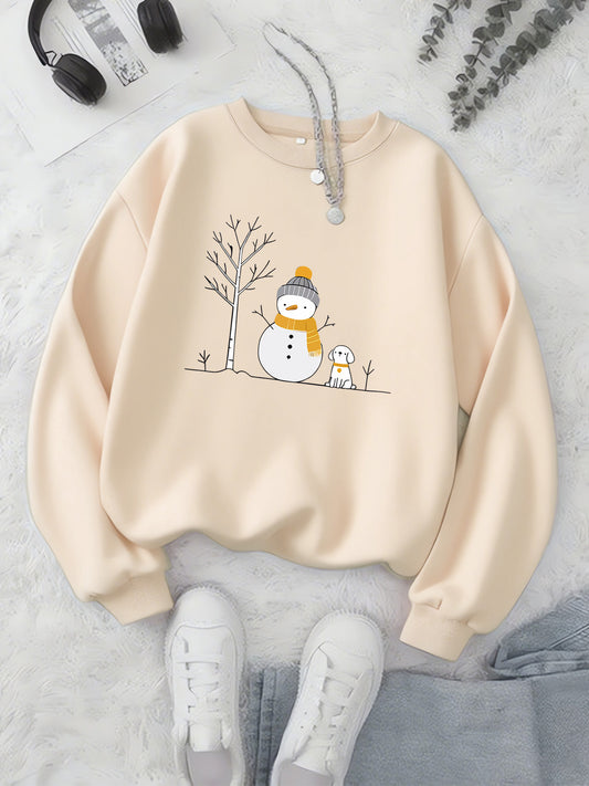 Snow bear sweatshirt for girls (Beige)