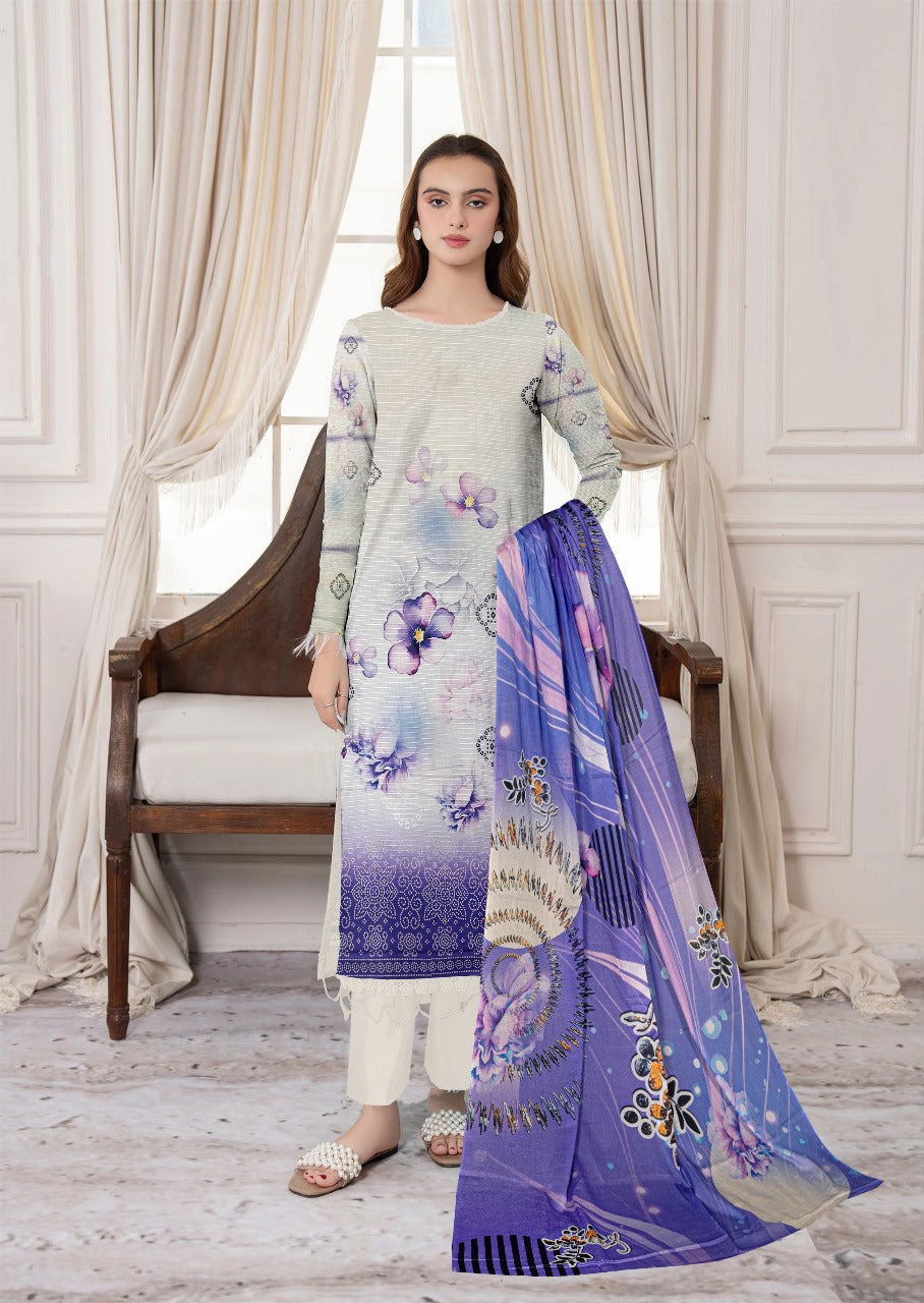 Zesh Digital printed lawn 3pcs