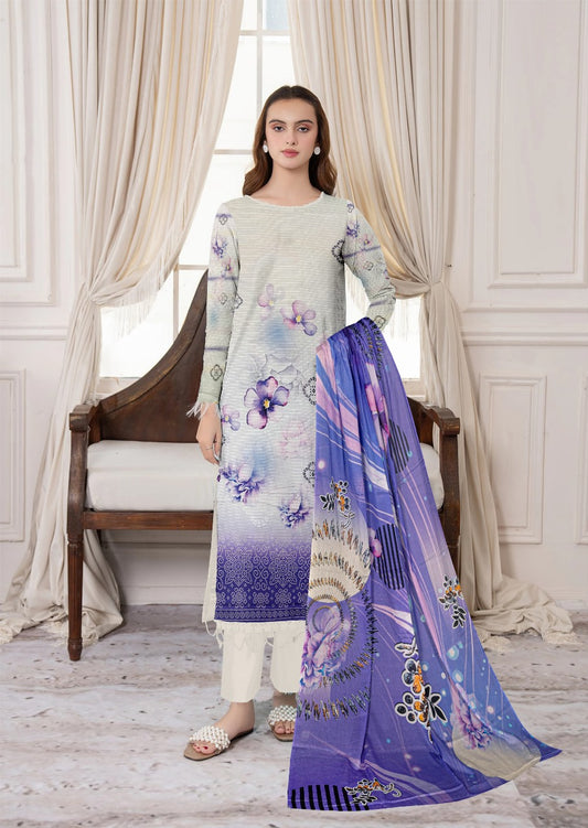 Zesh Digital printed lawn 3pcs