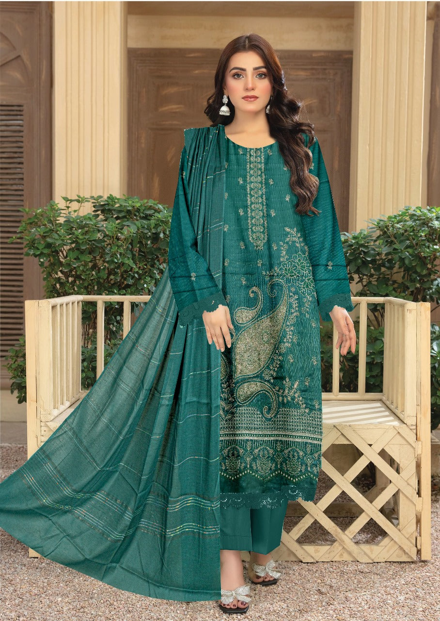 Gulpashi Full Embroidery lawn 3pcs