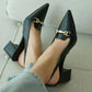 Chain Style Heel-Black