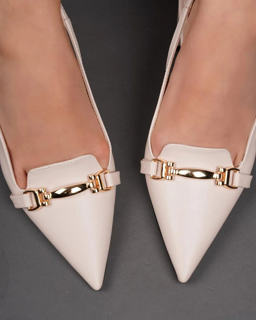 Chain Style Heel-White