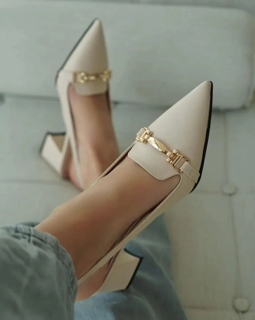 Chain Style Heel-White