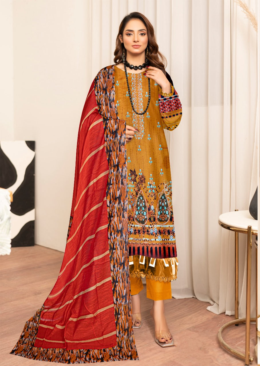 Sapphire Digital printed lawn 3pcs