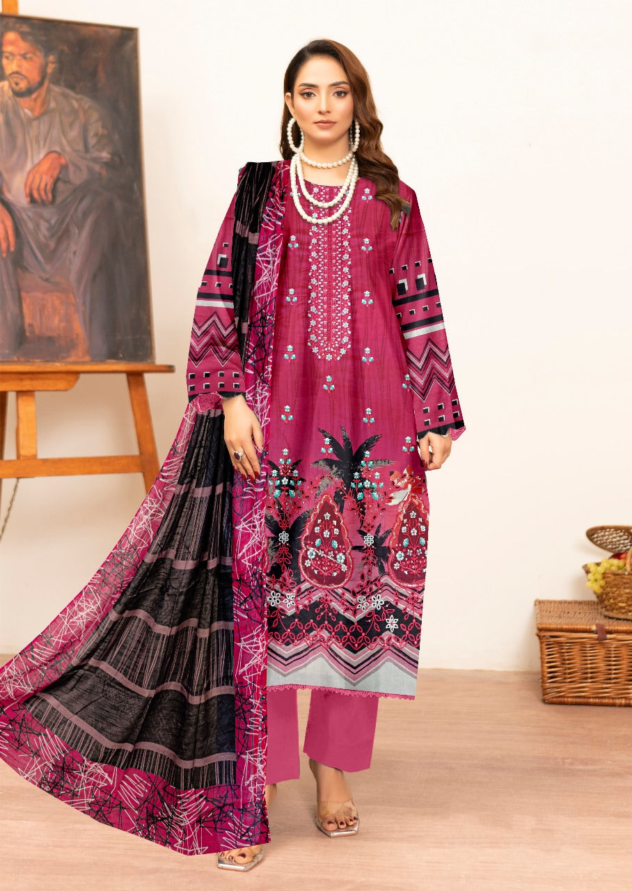 Sapphire Digital printed lawn 3pcs