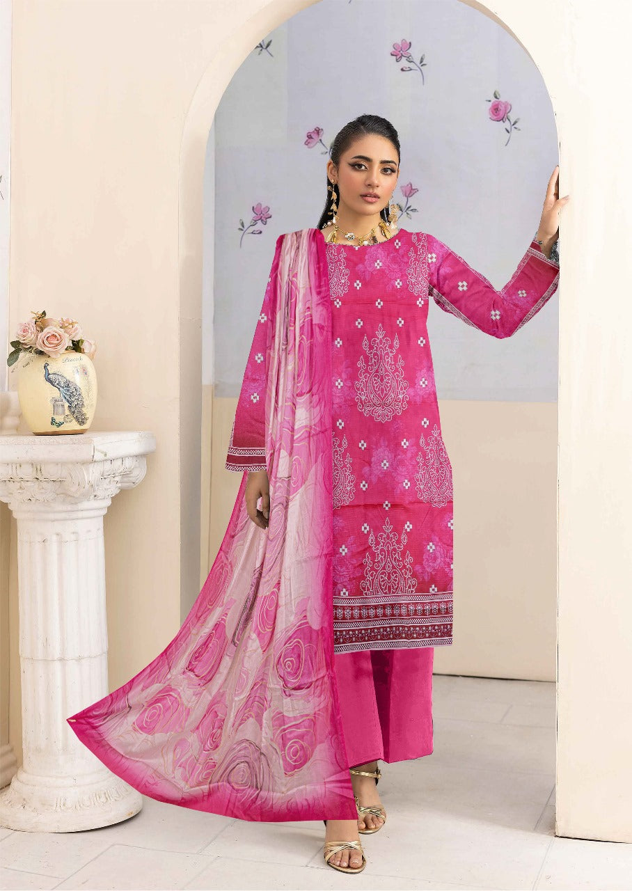 Binsaeed Digital printed lawn 3pcs