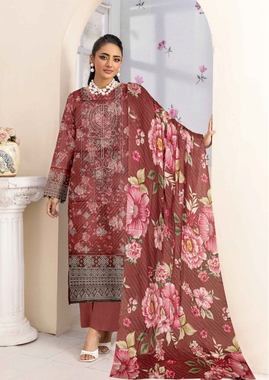 Binsaeed Digital printed lawn 3pcs
