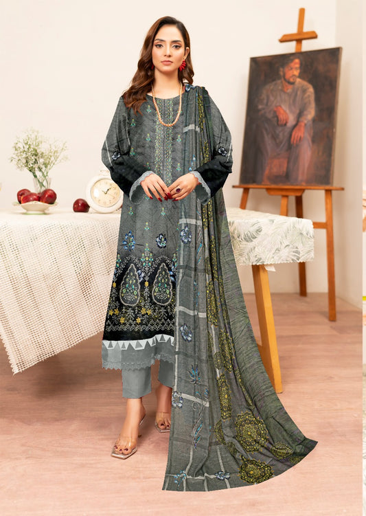 Sapphire Digital printed lawn 3pcs