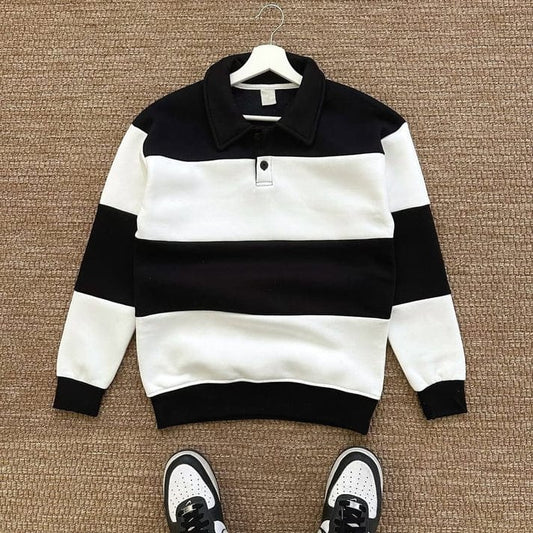 Turkish Fleece sweatshirt-White and black