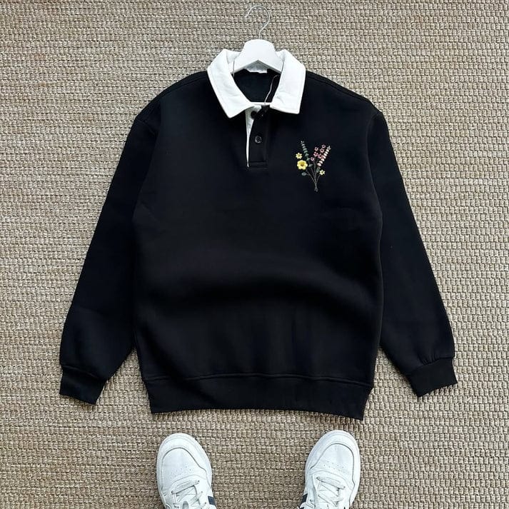 Flower Sweatshirt for womens - Black