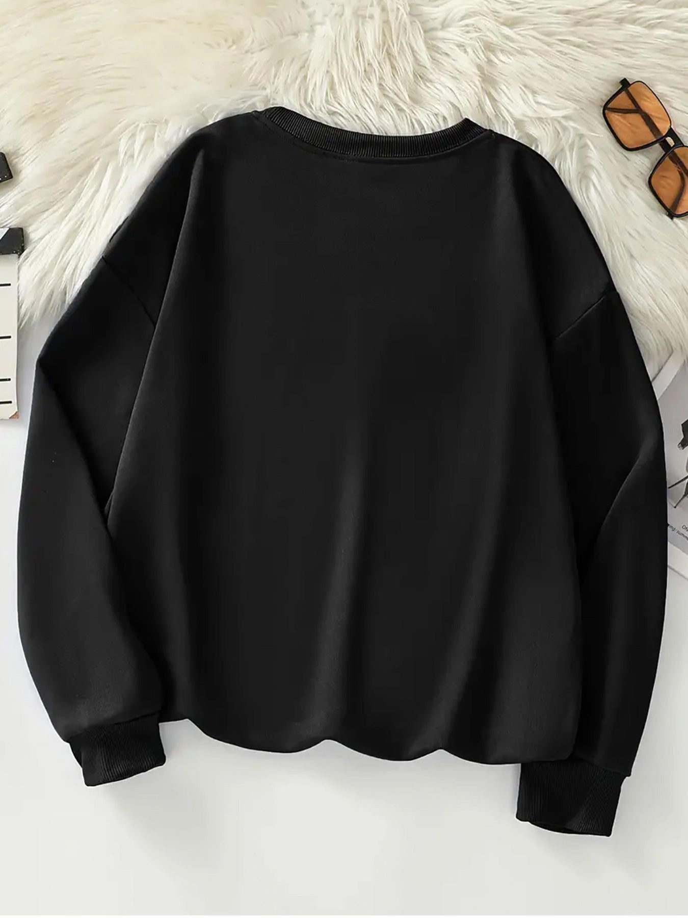 Snow bear sweatshirt for girls (Black)