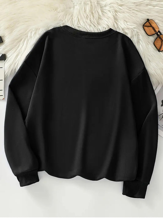 Snow bear sweatshirt for girls (Black)