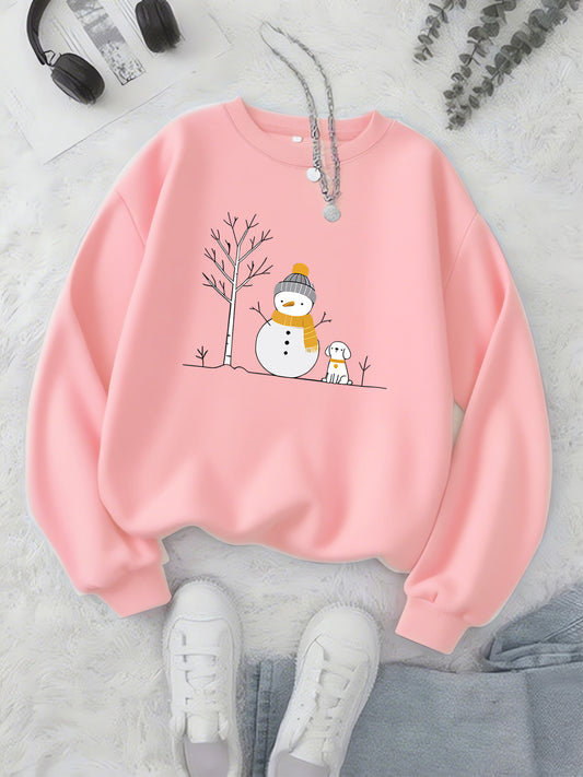 Snow bear sweatshirt for girls (Pink)