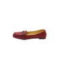 Red Classic Loafer Flats with Buckle
