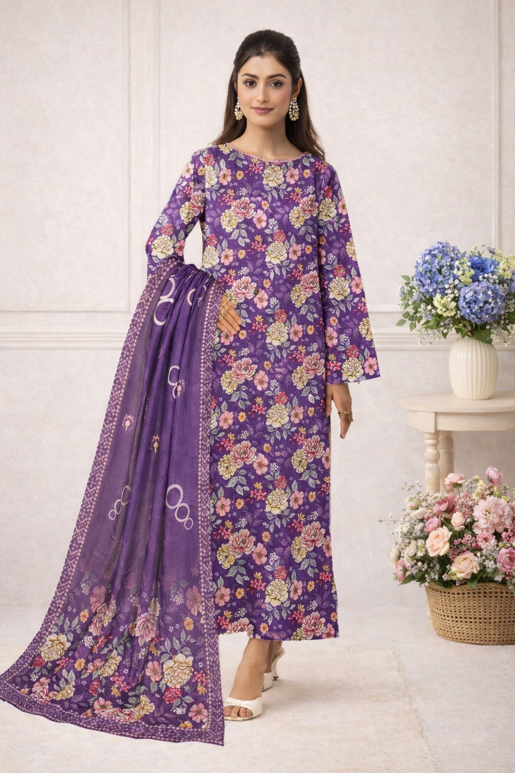 Baroque Digital printed khaddar 3pcs