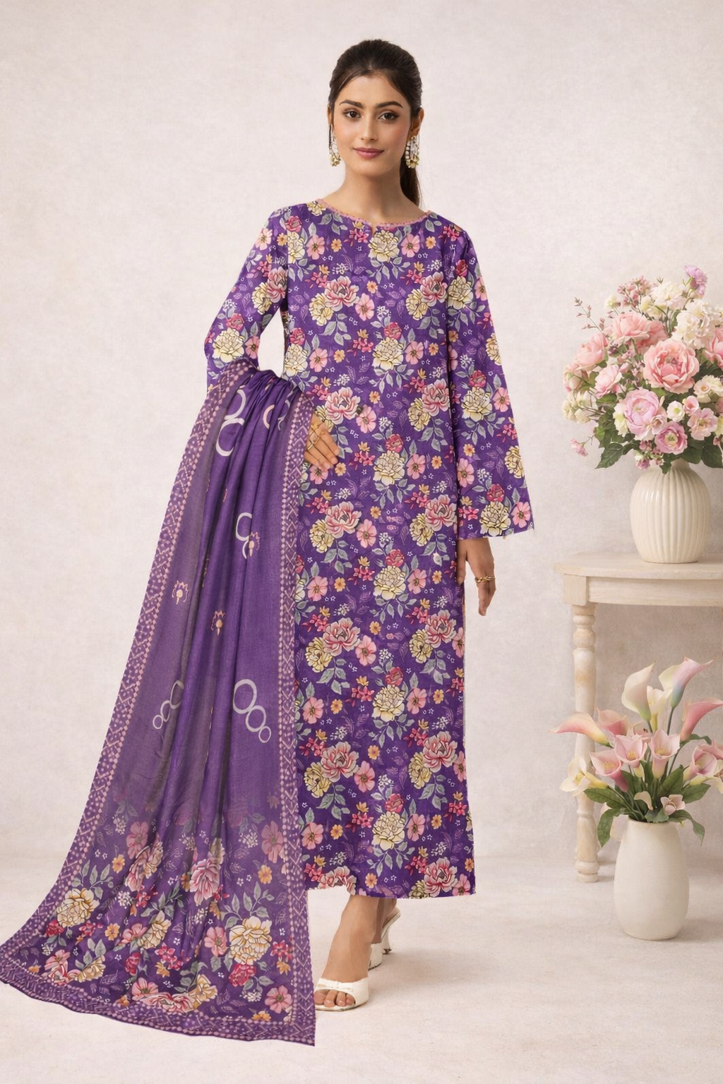 Baroque Digital printed khaddar 3pcs